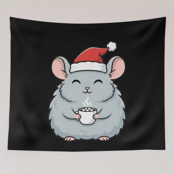 Item preview, Kawaii Christmas Chinchilla Drinking Hot Cocoa designed and sold by k3rstman1.