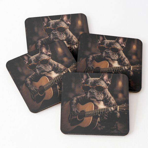 Item preview, Funny French Bulldog Guitar ,Bulldog Playing Guitar designed and sold by will freed18.