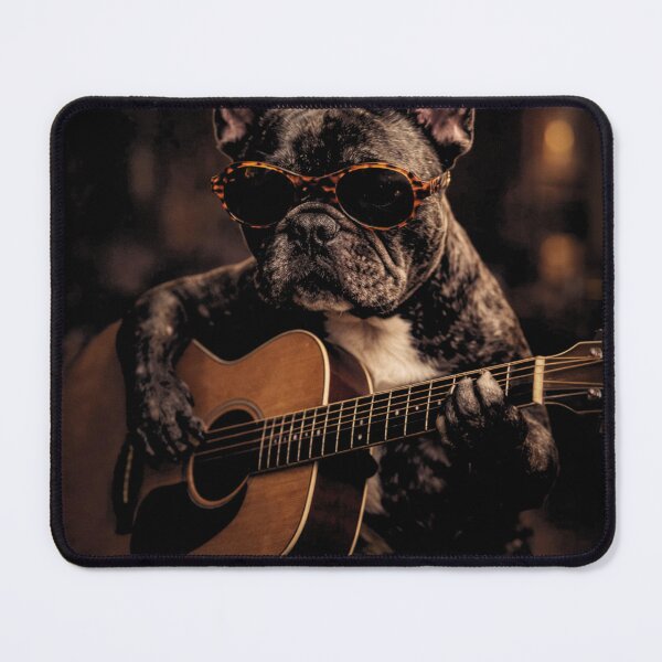 Item preview, Funny French Bulldog Guitar ,Bulldog Playing Guitar designed and sold by will freed18.