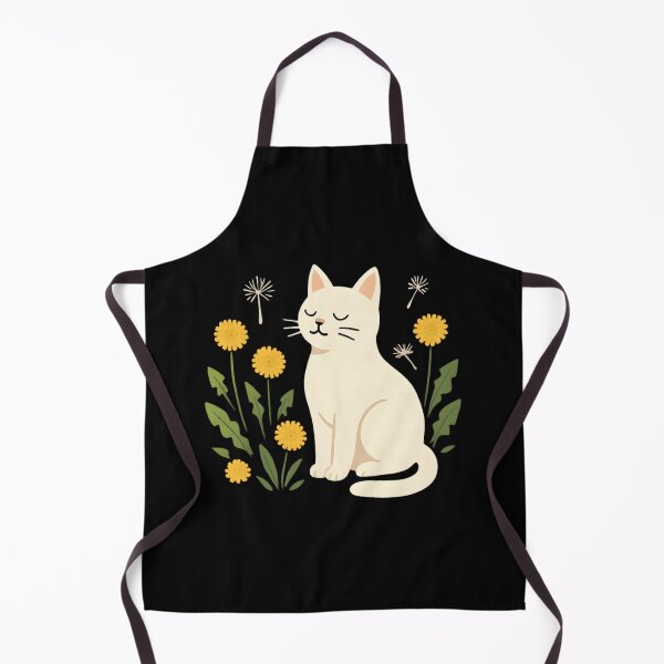 Item preview, White cat with a dandelion designed and sold by uunaa.