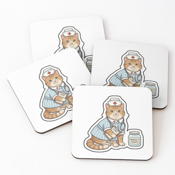 Item preview, Cute Nurse Ginger Cat with Chart and Treats Sticker designed and sold by Purely Art Shop.