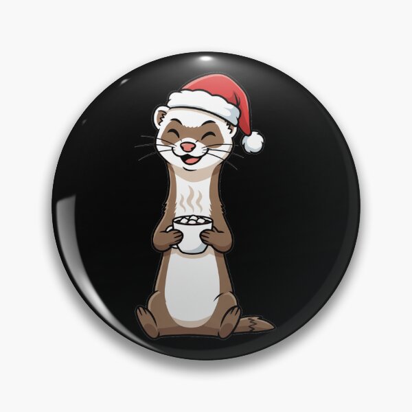 Item preview, Cute Christmas Ferret Wearing Santa Hat With Cocoa designed and sold by k3rstman1.