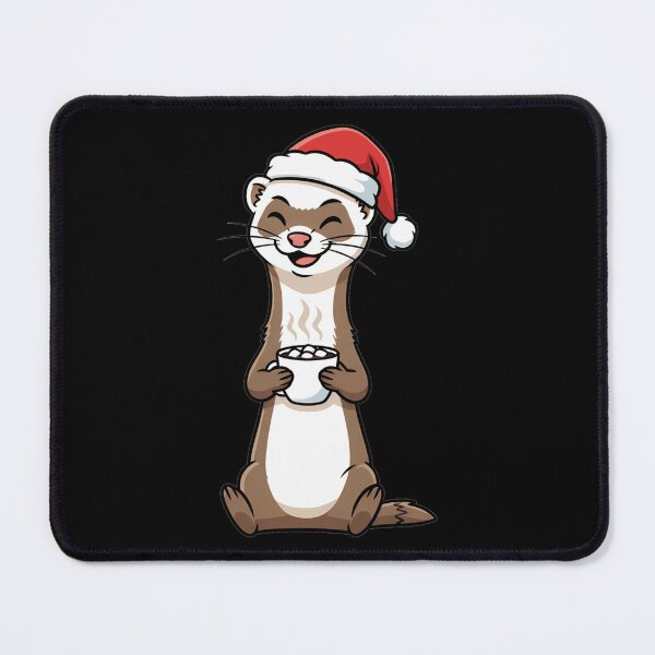 Item preview, Cute Christmas Ferret Wearing Santa Hat With Cocoa designed and sold by k3rstman1.