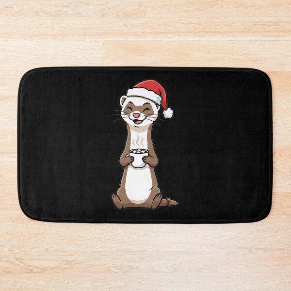 Item preview, Cute Christmas Ferret Wearing Santa Hat With Cocoa designed and sold by k3rstman1.