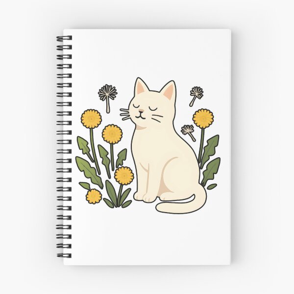 Item preview,  White cat with a dandelion  designed and sold by uunaa.