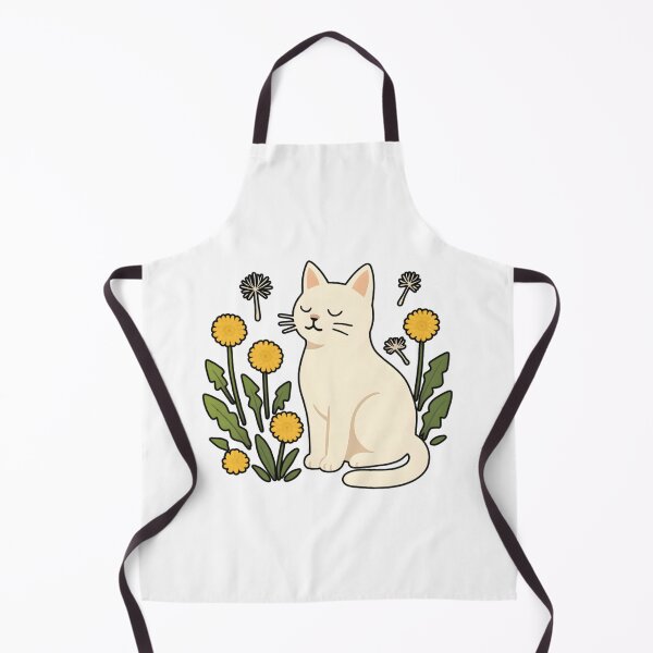Item preview, White cat with a dandelion designed and sold by uunaa.