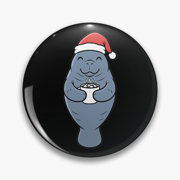 Item preview, Christmas Manatee Wearing Santa Hat with Cocoa designed and sold by k3rstman1.