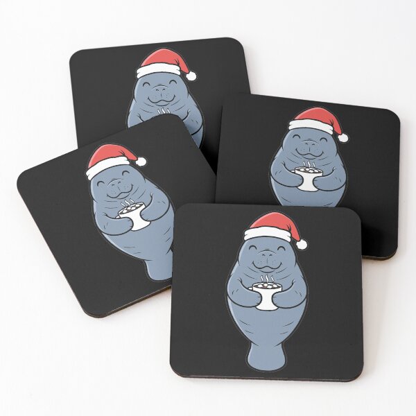 Item preview, Christmas Manatee Wearing Santa Hat with Cocoa designed and sold by k3rstman1.
