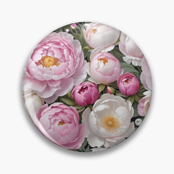Item preview, Pink and White Peonies with Diamonds Floral Seamless Pattern designed and sold by Leylita Design.