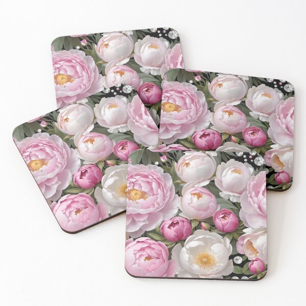 Item preview, Pink and White Peonies with Diamonds Floral Seamless Pattern designed and sold by Leylita Design.