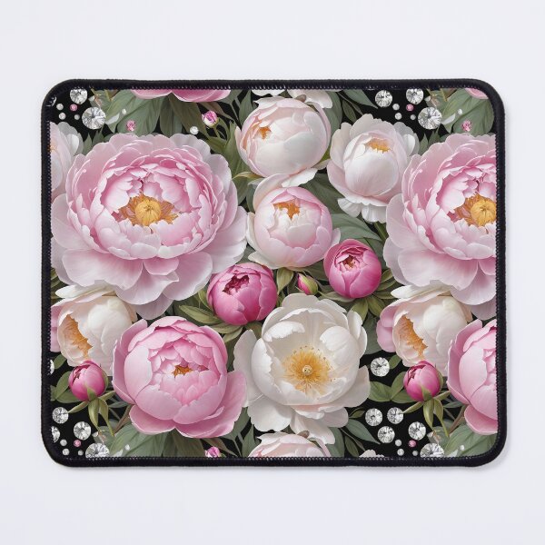 Item preview, Pink and White Peonies with Diamonds Floral Seamless Pattern designed and sold by Leylita Design.