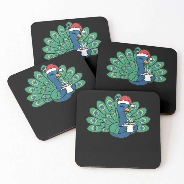 Item preview, Christmas Peacock Drinking Hot Cocoa Santa Hat designed and sold by k3rstman1.