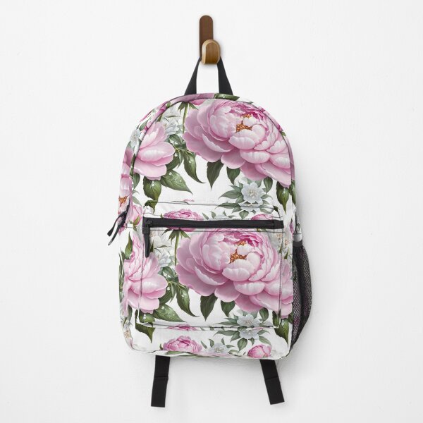Artikelvorschau, Nahtloses Blumenmuster mit rosa und weißen Pfingstrosen und Diamanten entworfen und verkauft von Leylita Design.