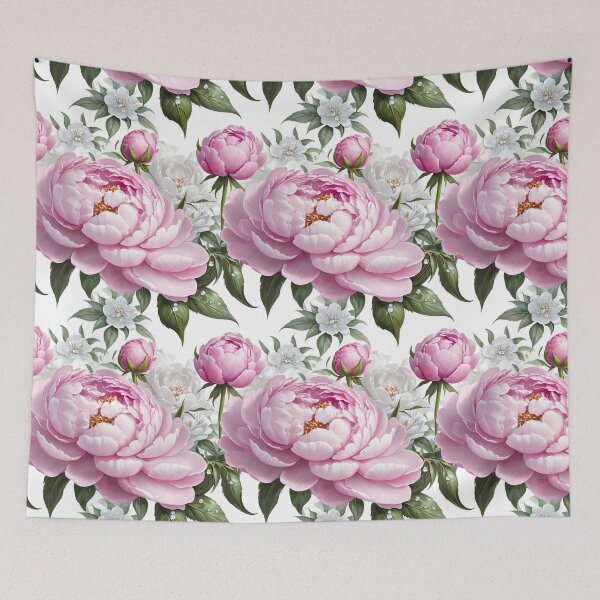 Item preview, Pink and White Peonies with Diamonds Floral Seamless Pattern designed and sold by Leylita Design.