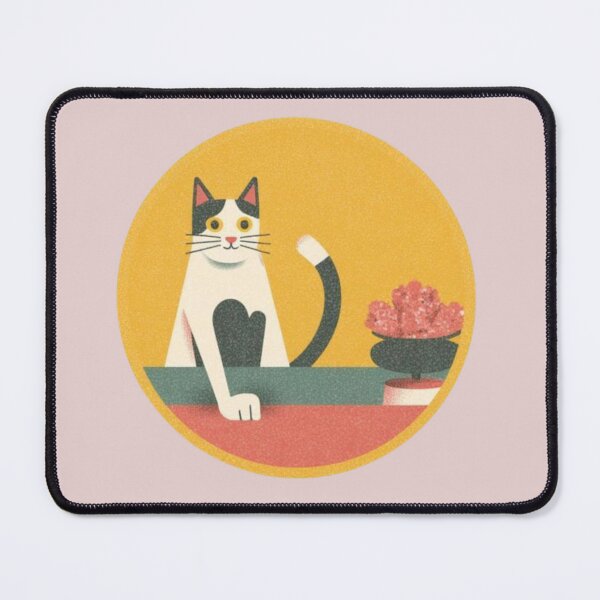Item preview, Cute Mid Century Modern Cat Minimal Art designed and sold by mellow-koko.
