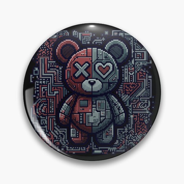 Item preview, Minimalist Red Graffiti Bear X Heart designed and sold by MarCinu Art.