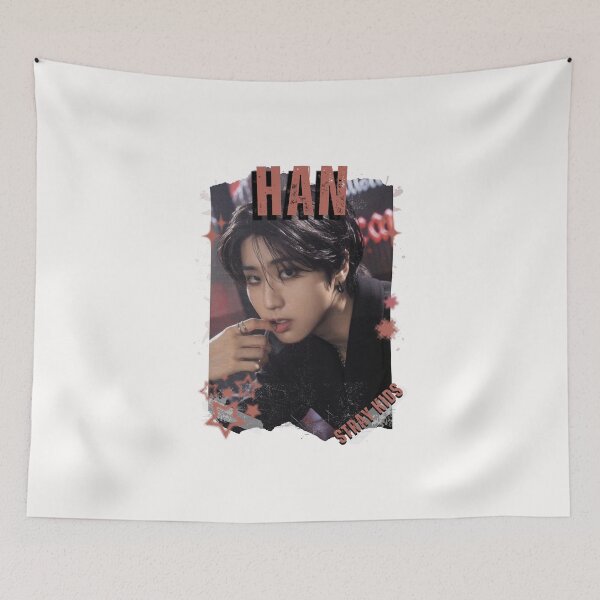 Item preview, Stray Kidss Han Collage: Kpop Group Members black and white Design Classic T-Shirt designed and sold by AJUNICE STUDIO.