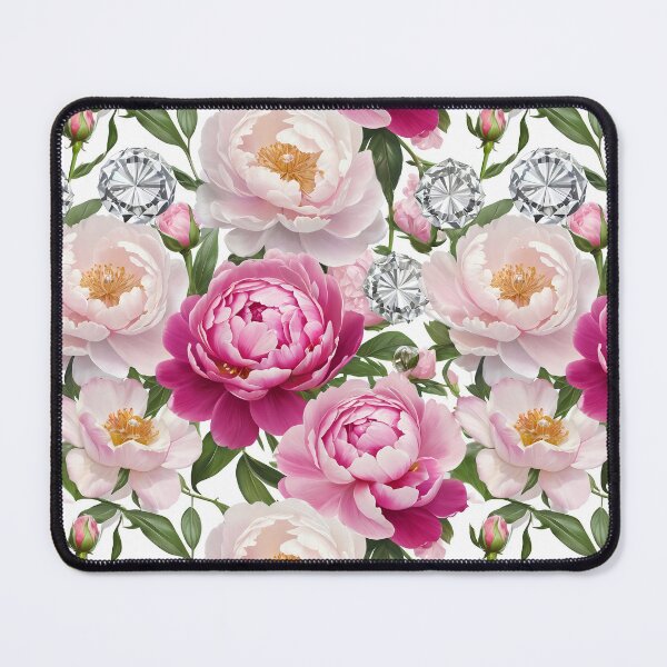Item preview, Pink and White Peonies with Diamonds Floral Seamless Pattern designed and sold by Leylita Design.