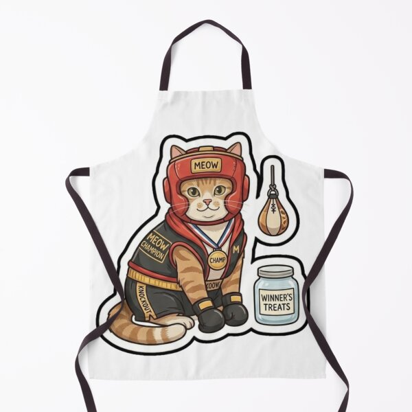 Item preview, Cute Boxing Champion Ginger Cat with Winner's Treats Sticker designed and sold by Purely Art Shop.