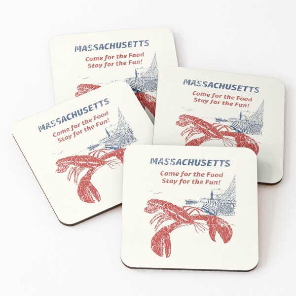 Item preview, Massachusetts Lobster food and fun - 1970s vintage travel - aged, worn print designed and sold by retropetrol.