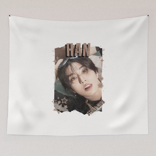 Item preview, Stray Kidss Han Collage: Kpop Group Members black and white Design Classic T-Shirt designed and sold by AJUNICE STUDIO.