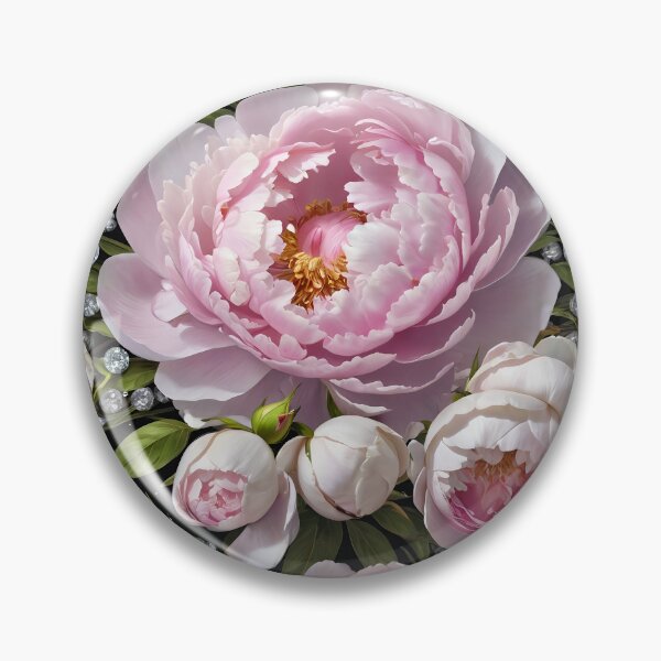 Item preview, Pink Peonies and Roses with Diamonds Floral Seamless Pattern designed and sold by Leylita Design.