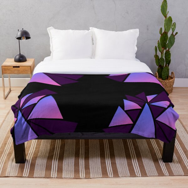 Aperçu de l'œuvre Éclats géométriques au coucher du soleil néon - Abstrait rose et violet créée et vendue par Typomuse-studio.