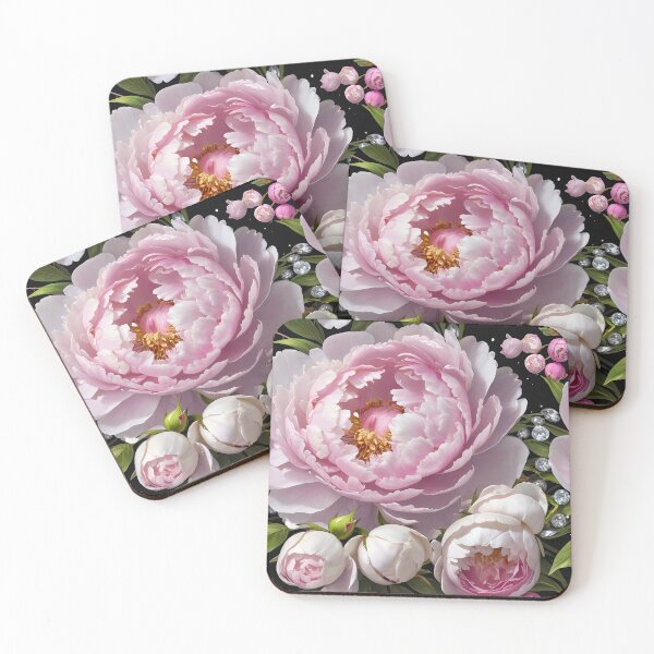 Item preview, Pink Peonies and Roses with Diamonds Floral Seamless Pattern designed and sold by Leylita Design.