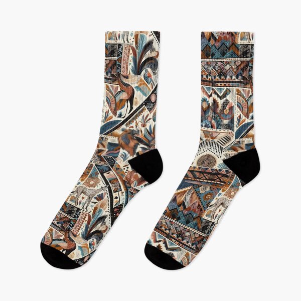 Item preview, African Wildlife Geometric Tribal Collage Pattern Art designed and sold by Apex Designs.