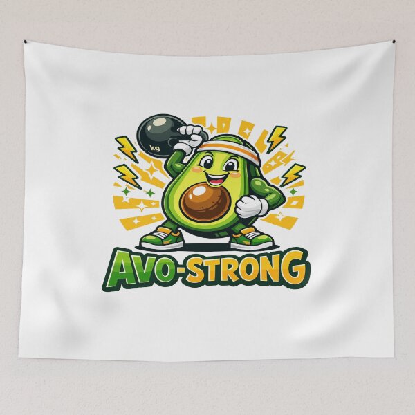 Item preview, AVO‑STRONG Cute Fitness Avocado Design | Funny Gym Motivation for Healthy Lifestyle Fans designed and sold by Bright Nest Studio.