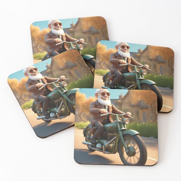 Item preview, Old Man riding a Motorcycle designed and sold by Colin Bentham.