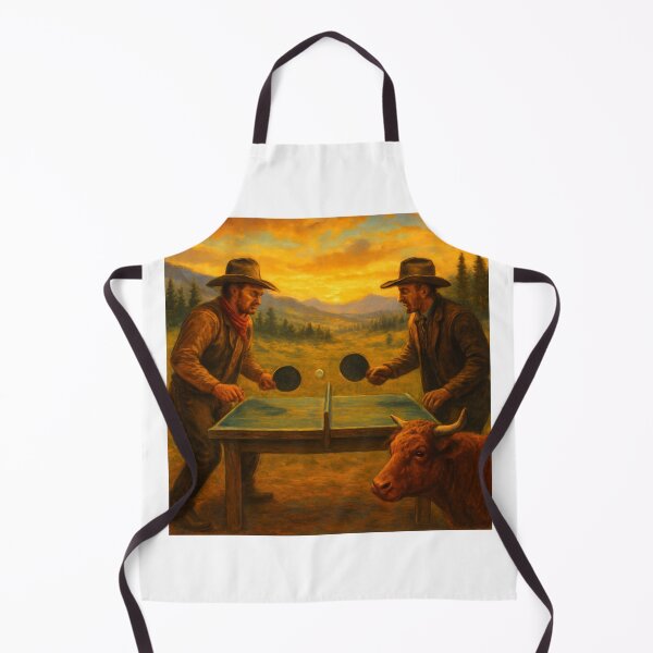 Item preview, Table Tennis Cowboys: High Noon Ping Pong Surreal Western Art T-Shirt designed and sold by OhMyPingCo.