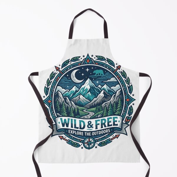 Item preview, Wild & Free - Explore the Outdoors Mountain Badge designed and sold by Owcomm.