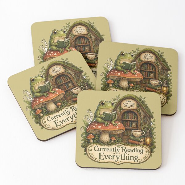Item preview, Cute Frog Reading Cottagecore Book Lover designed and sold by Gentlestate.