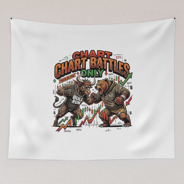 Item preview, Chart Battles Only - Bull vs Bear Warfare designed and sold by Riskt8ker Shop.