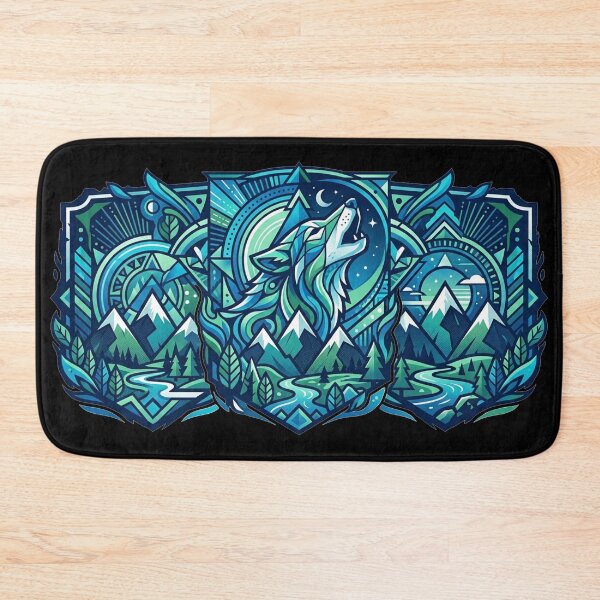 Item preview, Howling Wolf Geometric Wilderness Scene designed and sold by Owcomm.