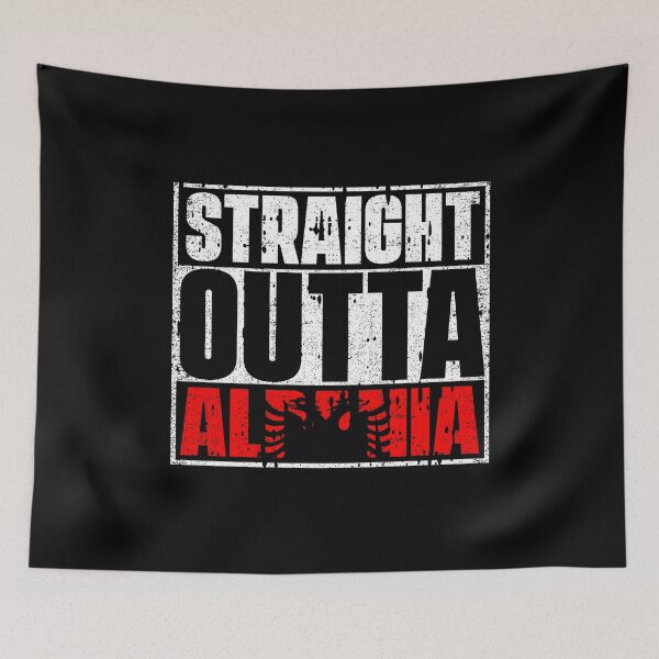 Item preview, Straight Outta Albania Flag designed and sold by CosmoKitsch.