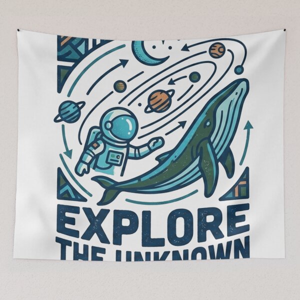 Item preview, Explore The Unknown Cosmic Astronaut and Whale Space Adventure designed and sold by Owcomm.