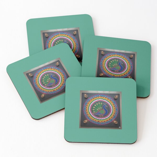 Item preview, “Peacock Diwali Rangoli – Colorful Indian Mandala Art for Festival Decor” designed and sold by KalaPXL.