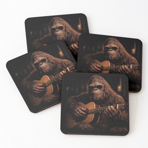 Item preview, Funny Bigfoot Playing Guitar sunglasses in the street designed and sold by will freed18.