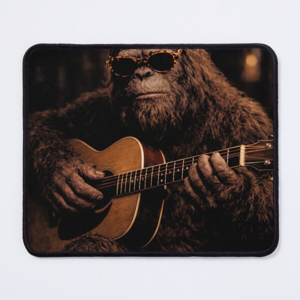 Item preview, Funny Bigfoot Playing Guitar sunglasses in the street designed and sold by will freed18.