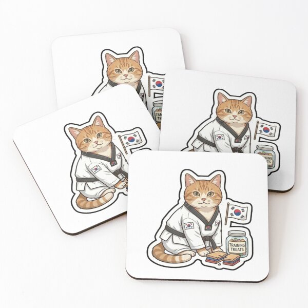 Item preview, Cute Taekwondo Ginger Cat Black Belt Master Sticker designed and sold by Purely Art Shop.