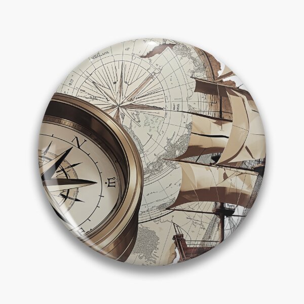 Item preview, Map, ship and compass, retro design designed and sold by TanyaLovus.