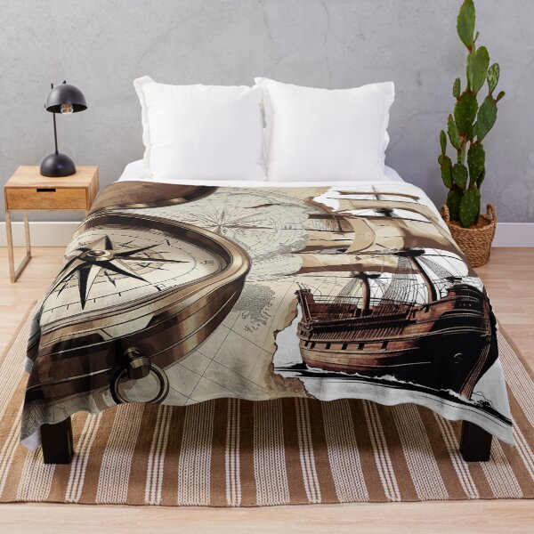 Item preview, Map, ship and compass, retro design designed and sold by TanyaLovus.