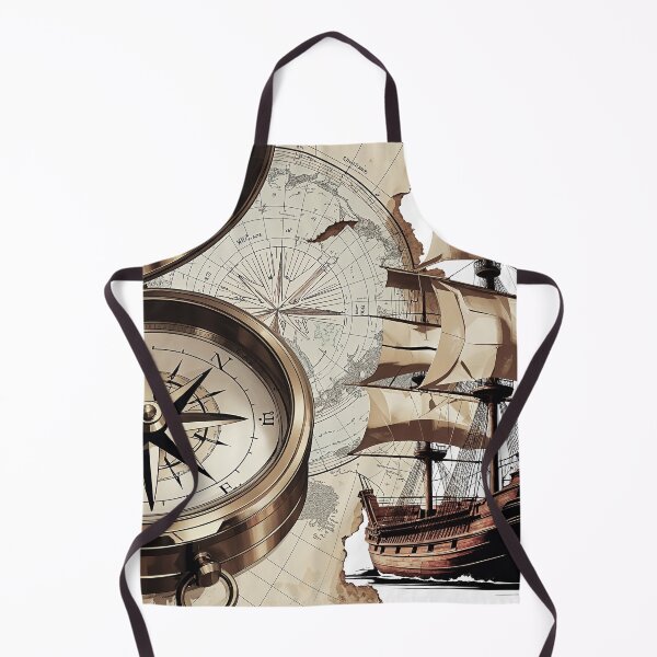 Item preview, Map, ship and compass, retro design designed and sold by TanyaLovus.