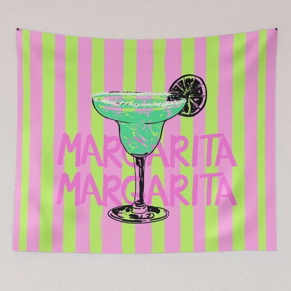 Item preview, Trendy Pink Stripes Margarita Summer Illustration designed and sold by MaiZephyr.