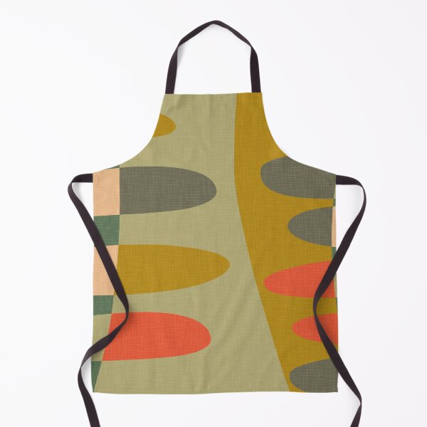 Item preview, MCM abstract shapes - shades of green and orange designed and sold by JMgraphic.