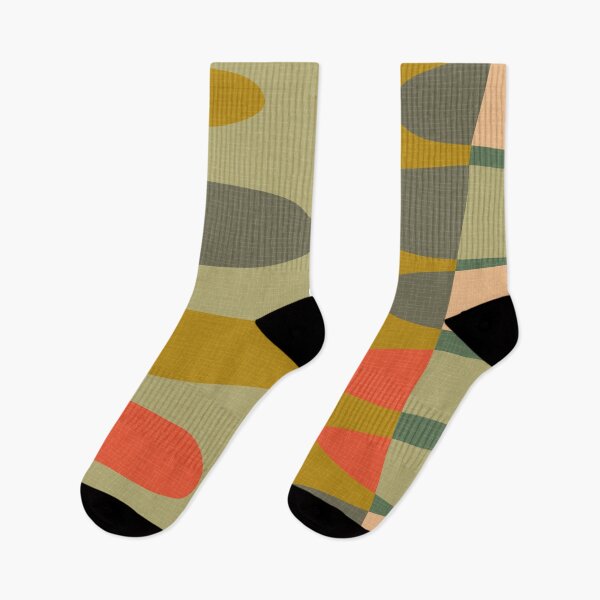 Item preview, MCM abstract shapes - shades of green and orange designed and sold by JMgraphic.