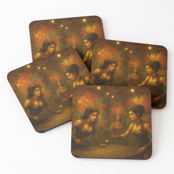 Item preview, The Grand Finale: Baroque Table Tennis Duo Surreal Art Gift designed and sold by OhMyPingCo.