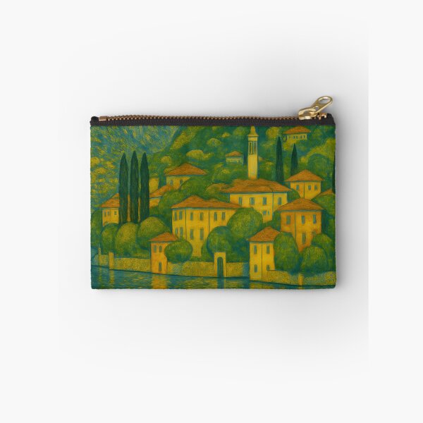 Item preview, Dreamy Lake Como — Gustav Klimt Inspired Lakescape designed and sold by FrescoDesign.